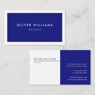 Blue Real Estate Agent Professional Broker Business Card