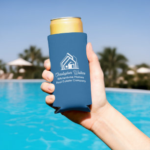 Blue Real Estate Company Customised Realtor Seltzer Can Cooler