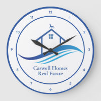 Blue Real Estate Company Home Modern Logo Custom