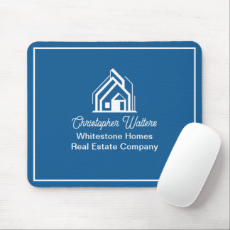 Blue Real Estate Company Personalized Realtor Mouse Pad