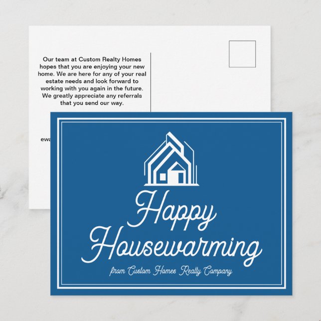 Blue Real Estate Company Personalized Realtor Postcard (Front/Back)