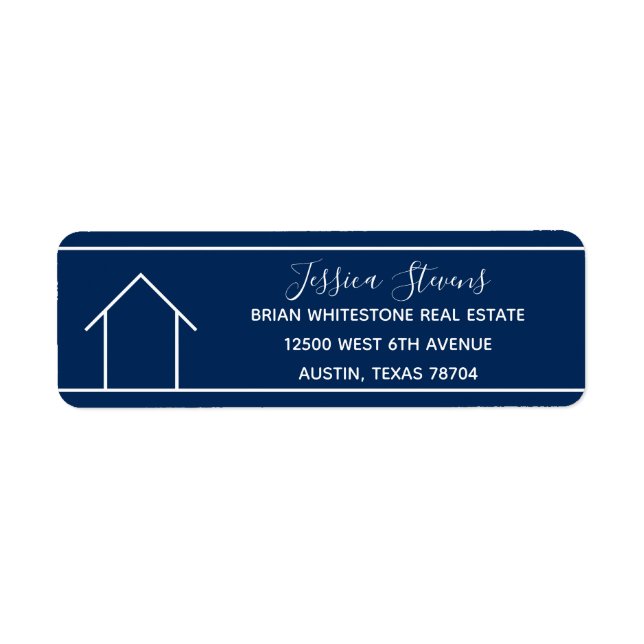 Blue Real Estate Company Realtor Return Address Label (Front)