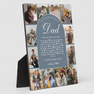 Blue Reasons We Love You Dad Photo Grid Collage Plaque