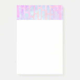 Blue Rectangle Shapes on Pink Background Post-it Notes