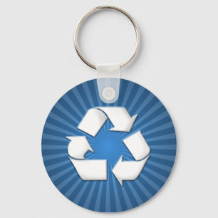 Blue Recycle Keychain 001