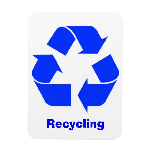 Blue Recycling Sign Magnet (Vertical)