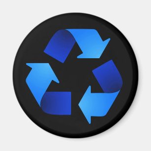 Blue Recycling Symbol Magnet
