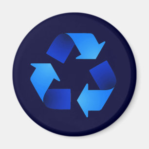 Blue Recycling Symbol Magnet