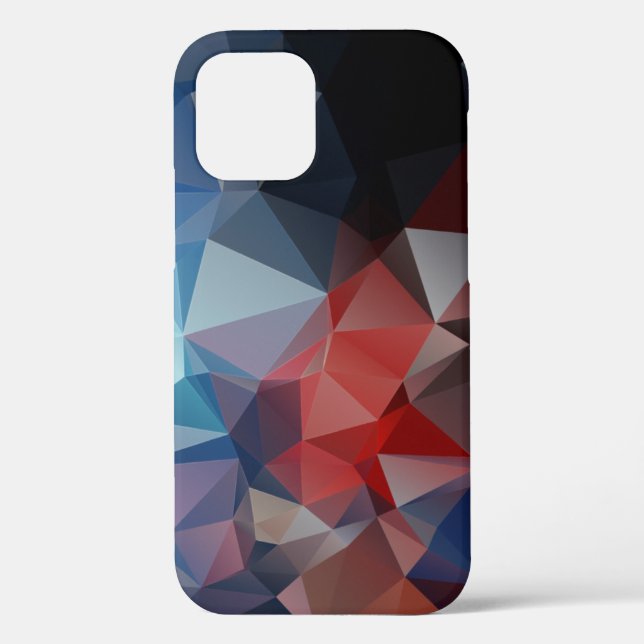 Blue Red Abstract Pyramid Pattern Case-Mate iPhone Case-Mate iPhone Case (Back)