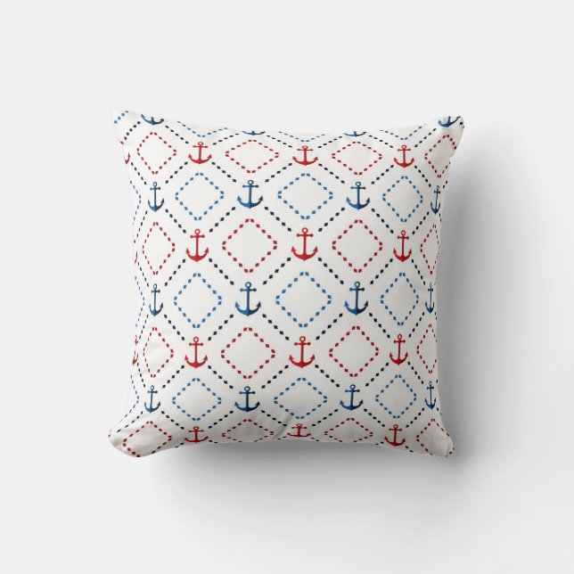 Blue, Red anchors, Marine Cushion (Front)