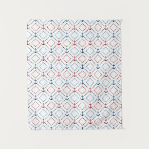 Blue, Red anchors, Marine Tapestry