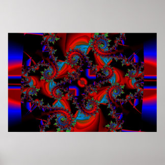 Blue Red and Green do battle Poster