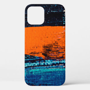 Blue, red, and white painting iPhone 12 case