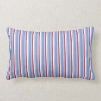 Blue Red and White Stripes Lumbar Cushion