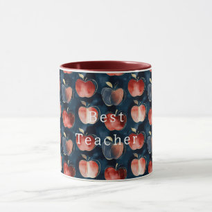 Blue Red Apples Best Teacher or personalize Mug