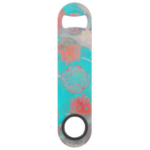 Blue red art of romantic floral / flower pattern