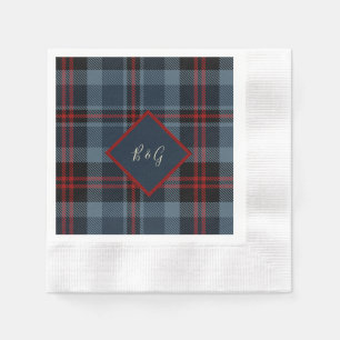 blue red black scottish celtic tartan pattern napkin