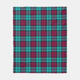 Blue Red Campbell Tartan Blackwatch Plaid Fleece Blanket