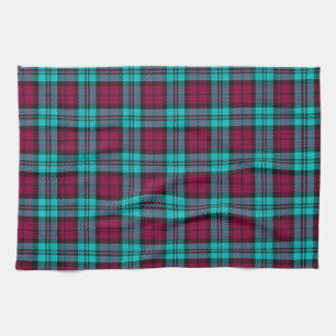 Blue Red Campbell Tartan Blackwatch Plaid Tea Towel