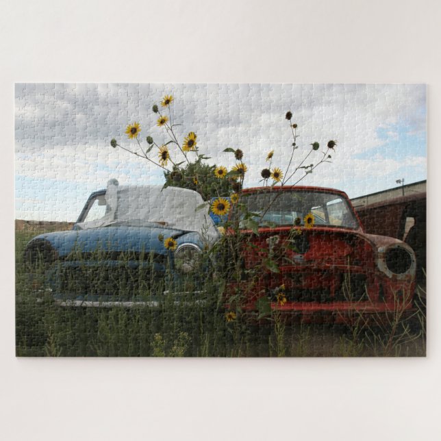 Blue & Red Cars Jigsaw Puzzle (Horizontal)