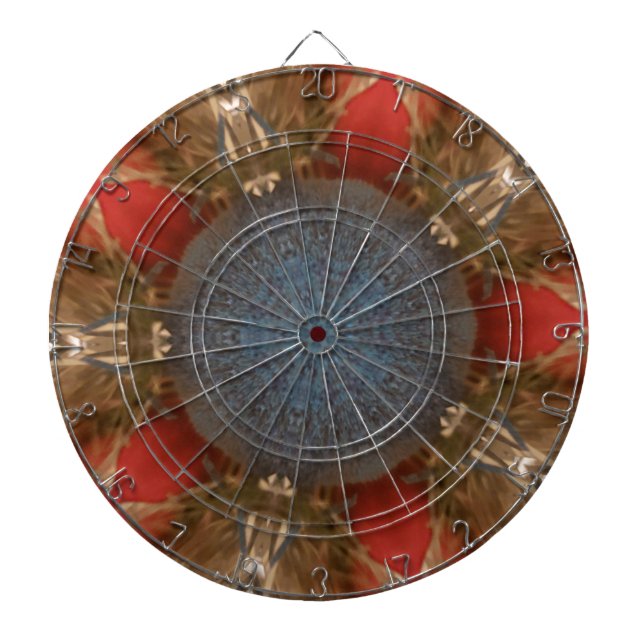 Blue Red Christmas Decoration Baubles Dartboard (Front)