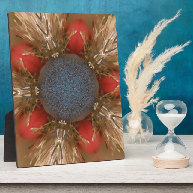 Blue Red Christmas Decoration Baubles Plaque (Side)