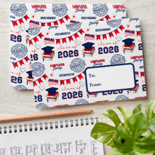 Blue Red Class 2026 Congrats Grad Money Holder Envelope