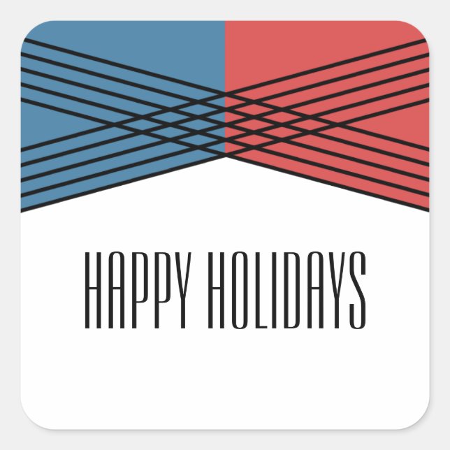 Blue Red Colourful Deco Holiday Stickers (Front)