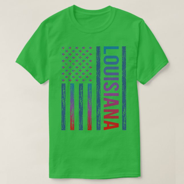 Blue Red Flag  Louisiana TShirt (Design Front)