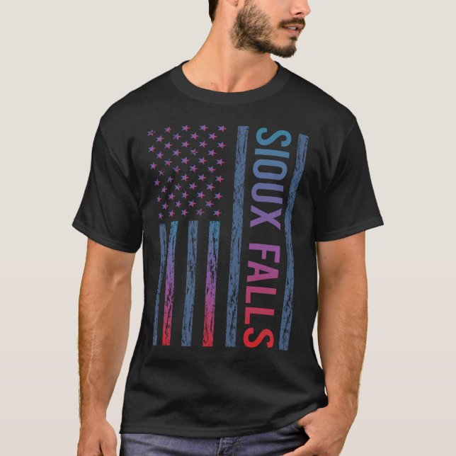 Blue Red Flag - Sioux Falls T-Shirt (Front)