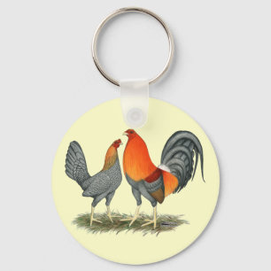 Blue Red Gamefowl Key Ring