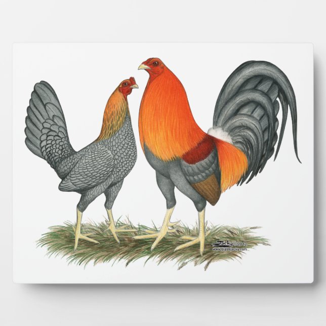 Blue Red Gamefowl Plaque (Front)