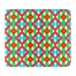 Blue, red green Spring/Easter diamond Cutting Board