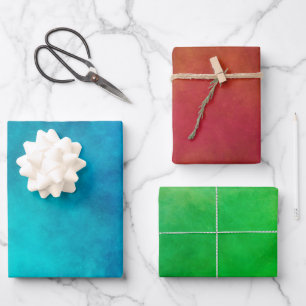 Blue red green wrapping paper sheet