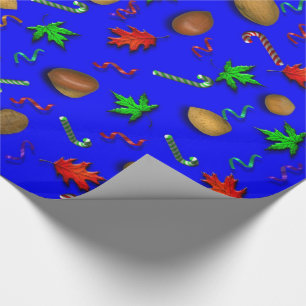 Blue Red Green Yellow Candy Cane Christmas Holiday Wrapping Paper