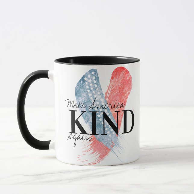 blue-red Make America Kind Again Customisable Mug (Left)