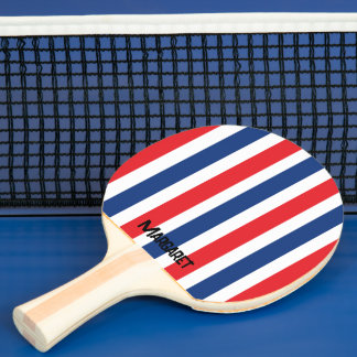 Blue & red Monogram name Ping Pong Paddle