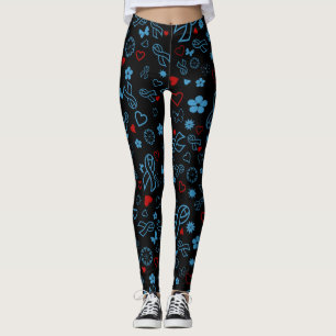 Blue/Red Multi...Diabetes Leggings