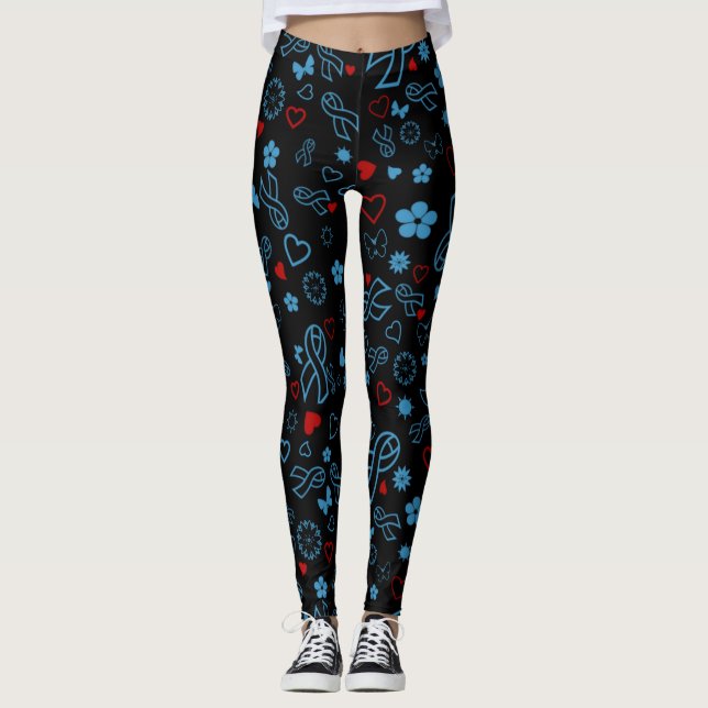 Blue/Red Multi...Diabetes Leggings (Front)