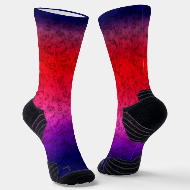 Blue-red Ombre  Socks (Angled)