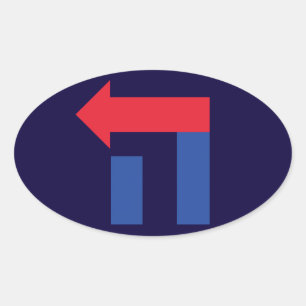 Blue Red Oval Hillary Hebrew sticker