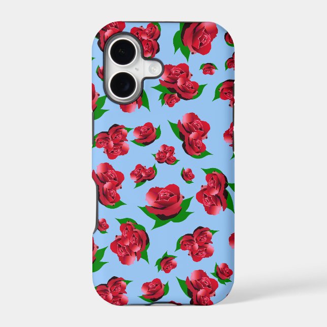 Blue & Red Rose Pattern (Back)