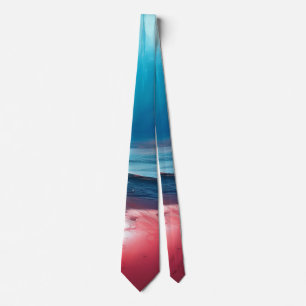 Blue red sea tie