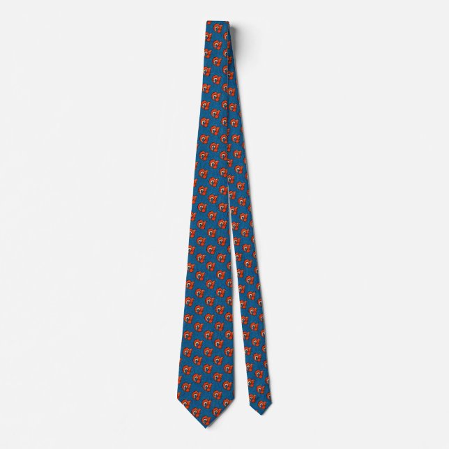 Blue & Red Squirrel Tie (Front)