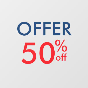 Blue & Red Store Sale Business Window Cling