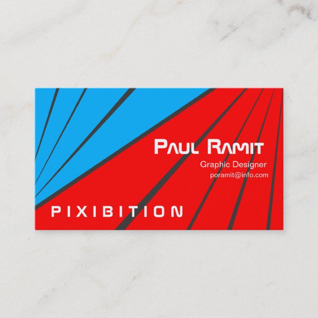 Blue Red Stripe Sport Business Card (Front)