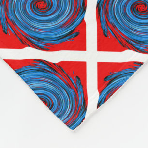 Blue Red Swirl Abstract Pattern Fleece Blanket