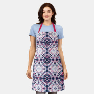 Blue & Red Tie Dye Pattern Apron