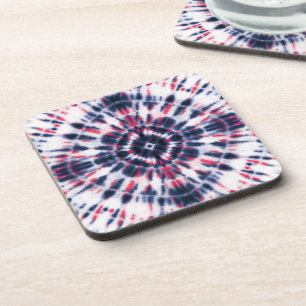 Blue & Red Tie Dye Pattern Coaster