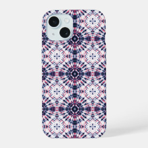 Blue & Red Tie Dye Pattern iPhone 15 Case